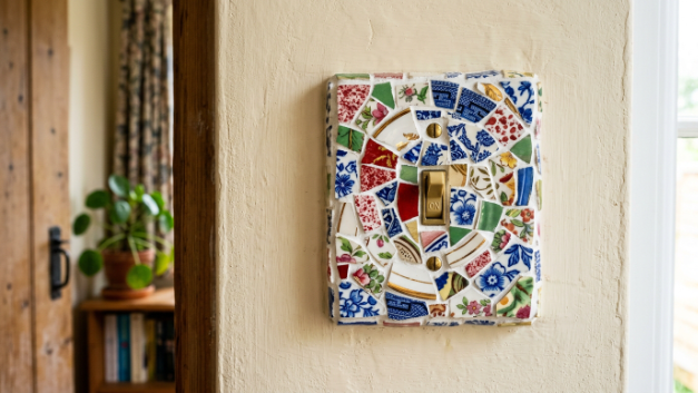 Broken China Mosaic Light Switch Cover